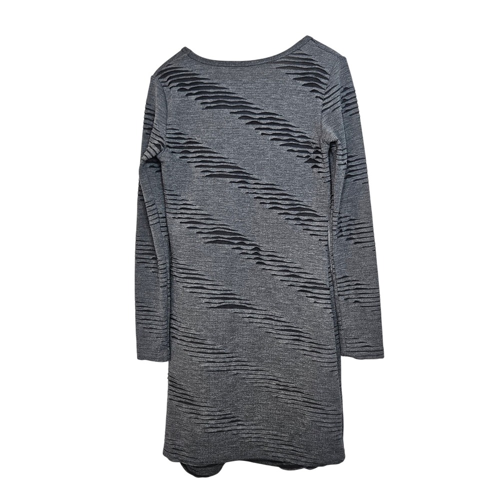 Yest Womens Gray Textured Long Sleeve Scoop Neck Mini Sheath Dress Size Sm 6 - Picture 7 of 8